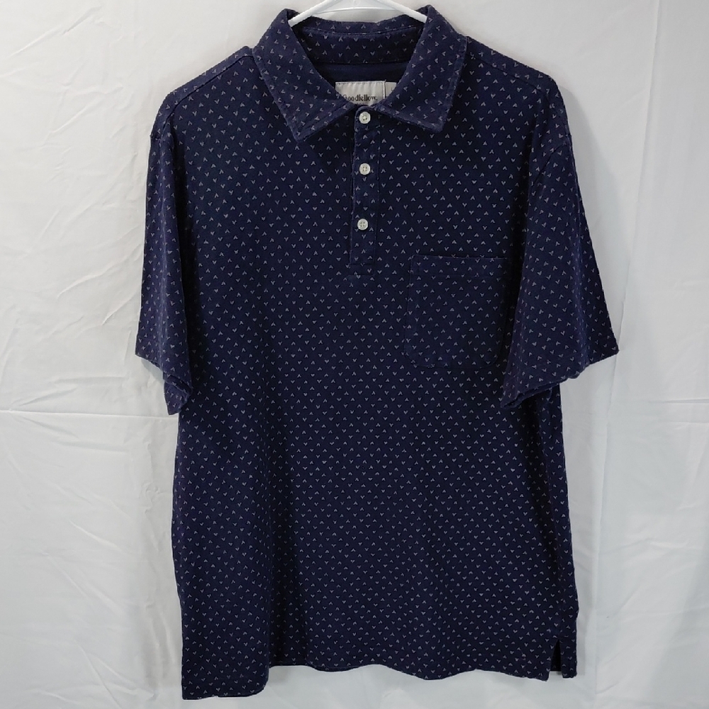 Goodfellow & Co Navy Polo with Diamond Pattern